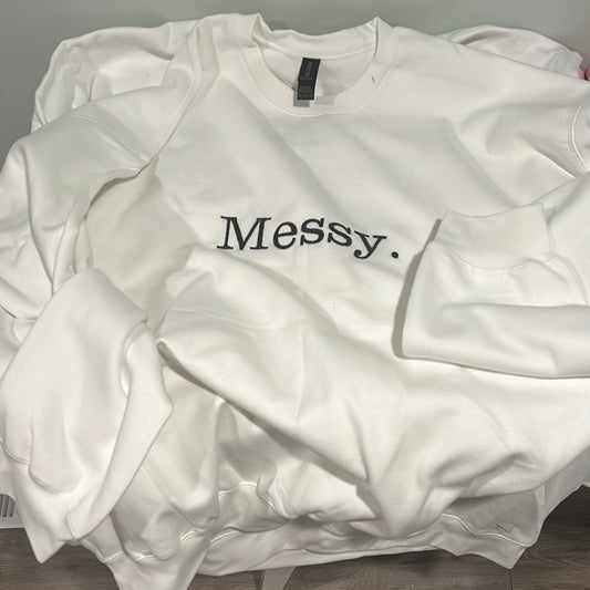 White Messy sweatshirt