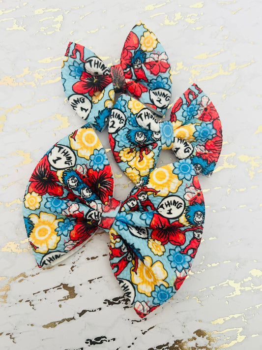 5” Thing  1/2 floral hairbow