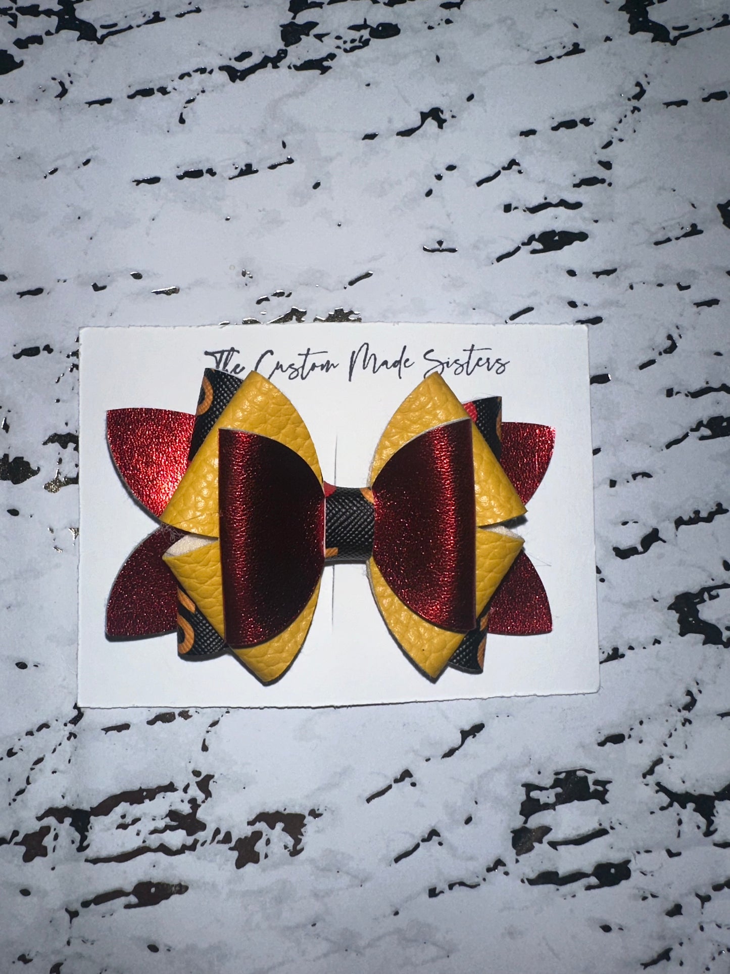 Lightweight Faux leather hair bow