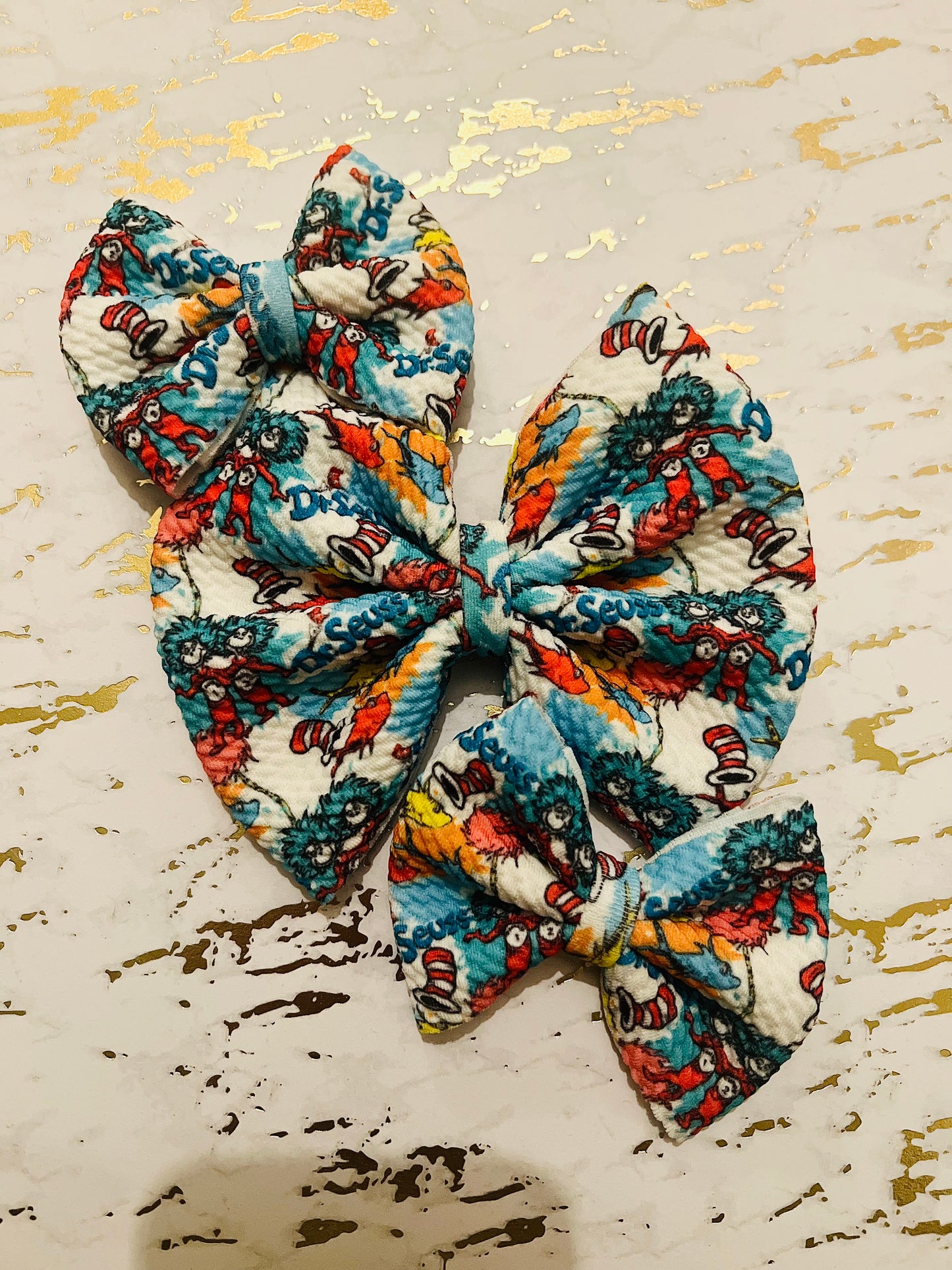 3” Suess hairbow set