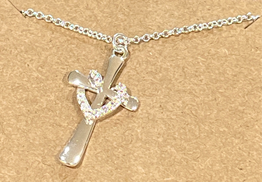 Cross heart necklace