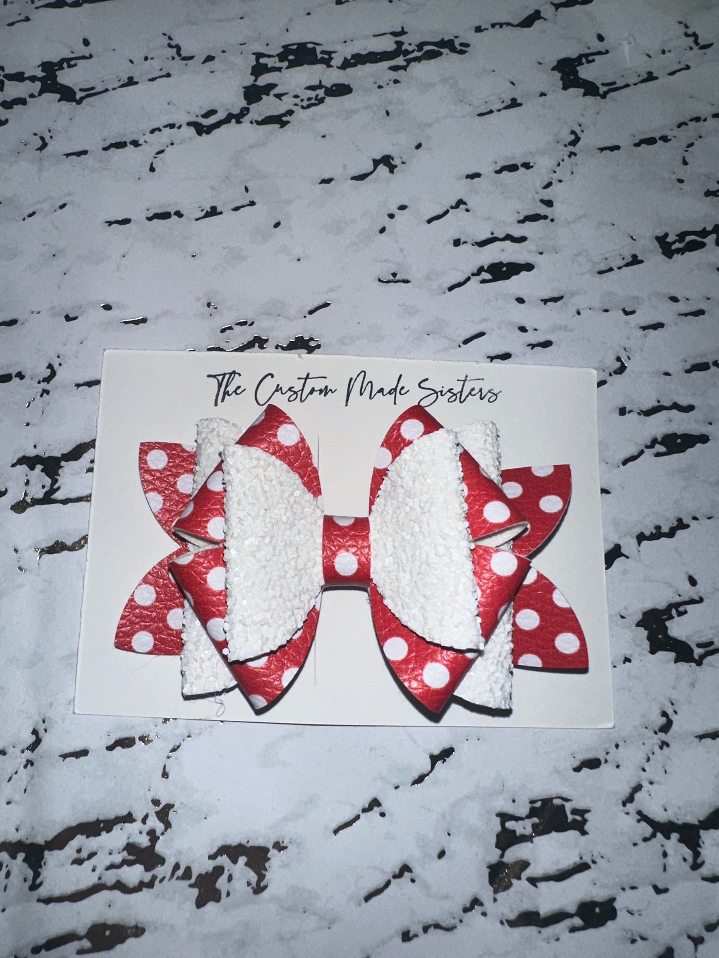 Lightweight Faux leather hair bow