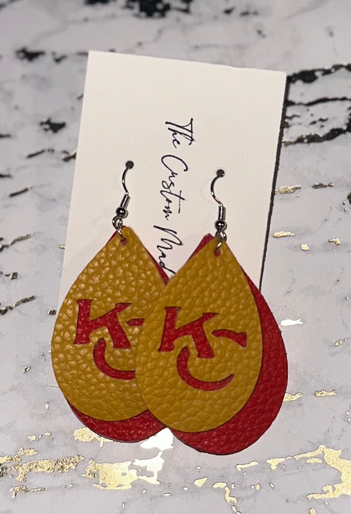 2” Layered inspired KC Chiefs Earrings