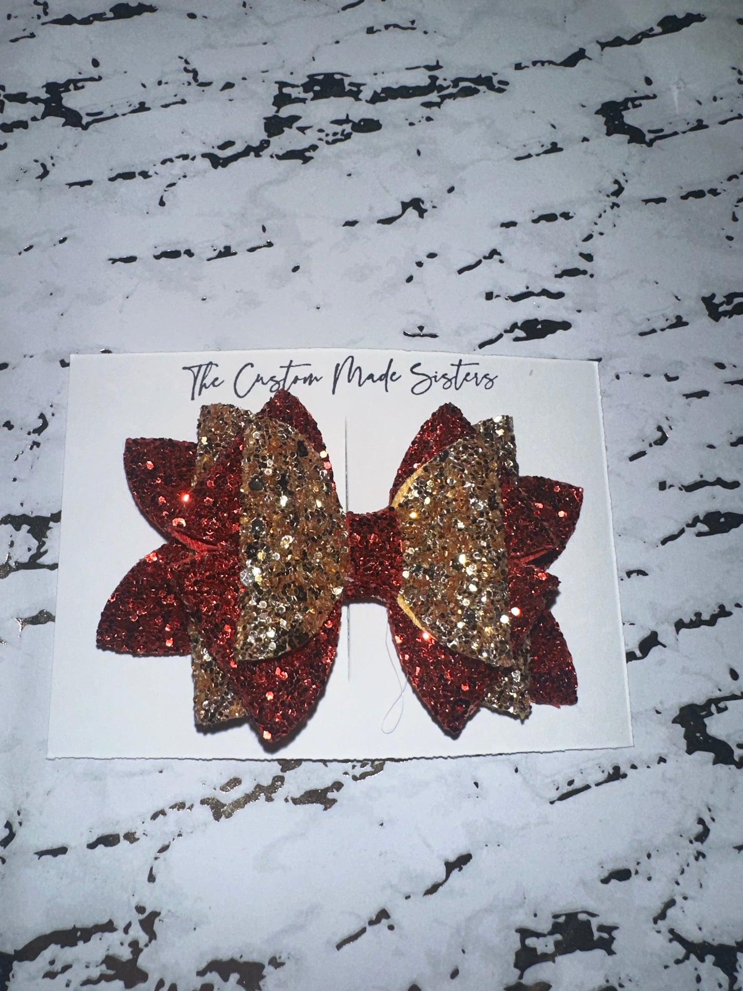 Lightweight Faux leather hair bow