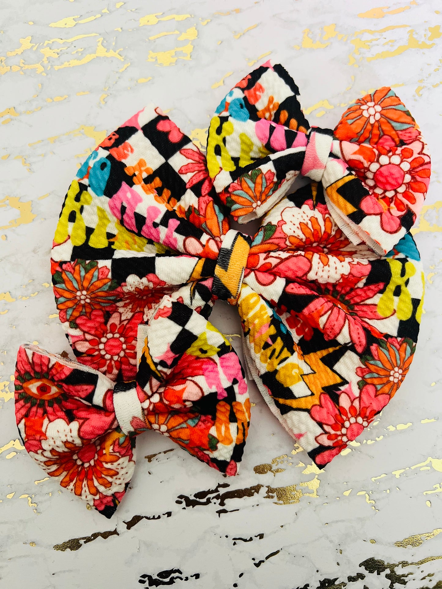 3” Retro be kind hairbow