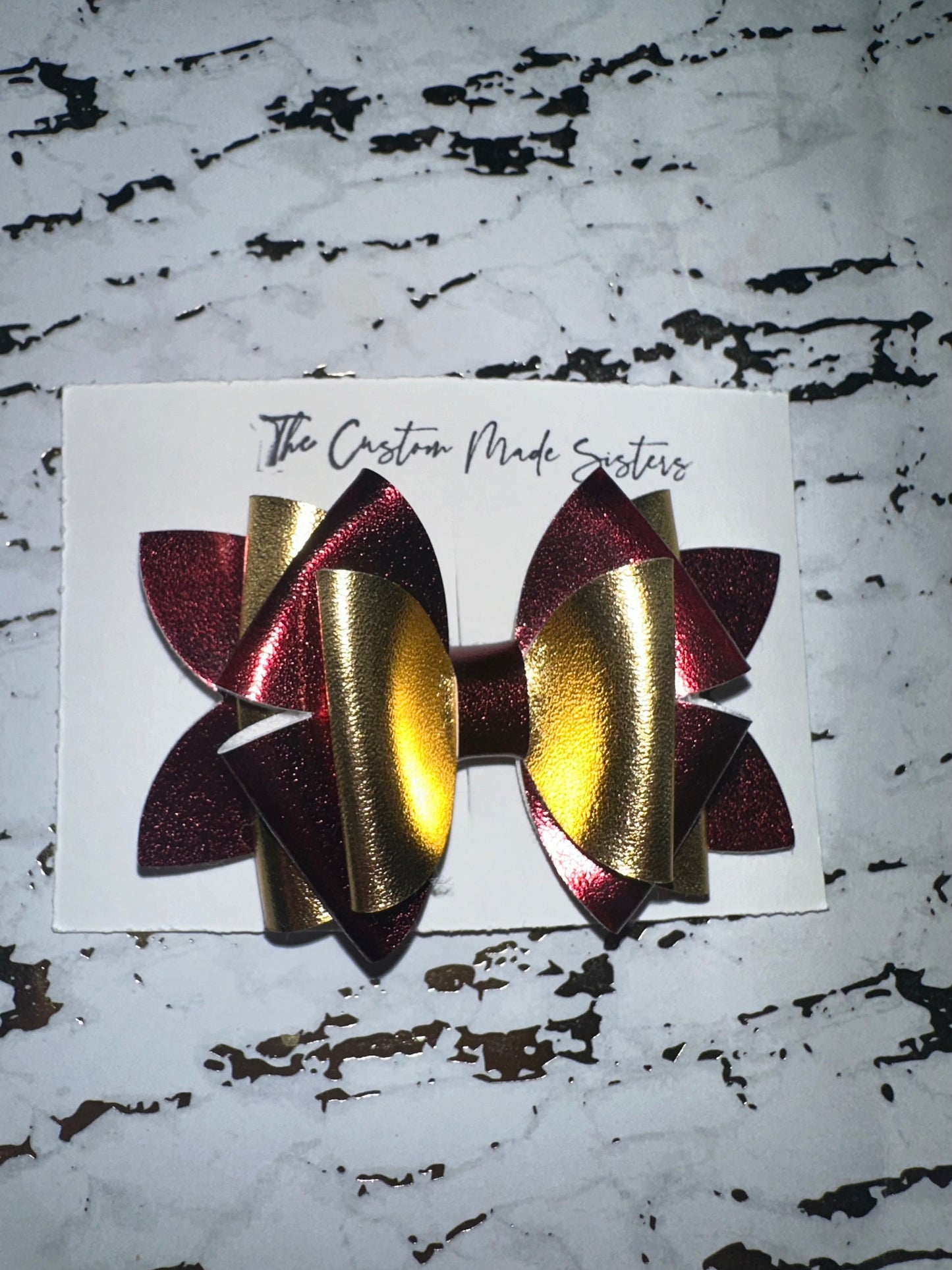 Lightweight Faux leather hair bow