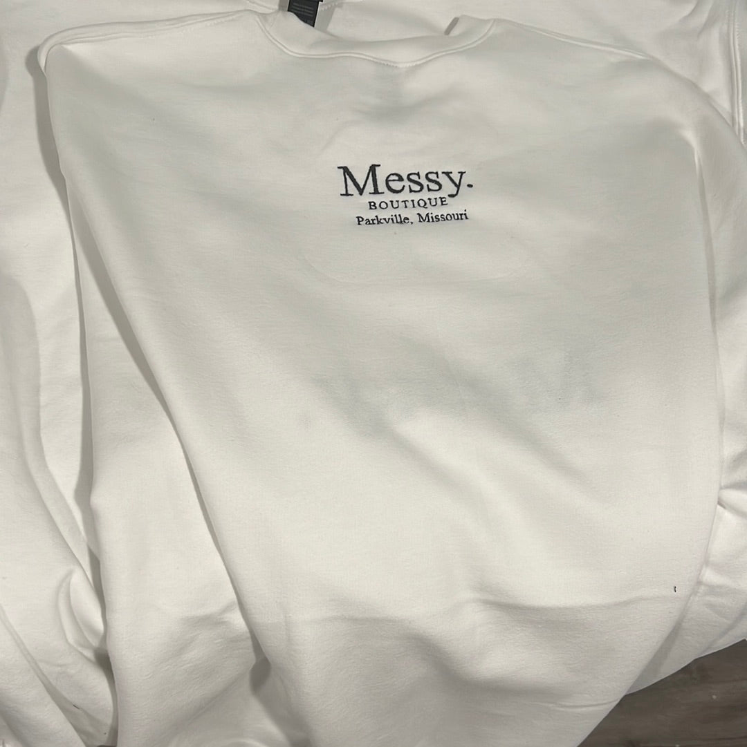 White Messy sweatshirt