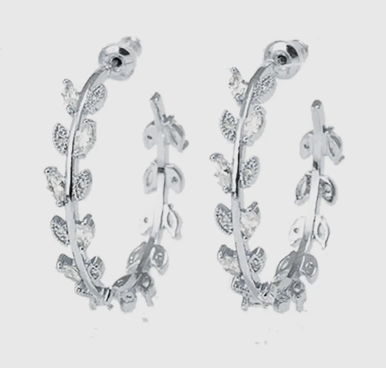 Large leaf hoop earring