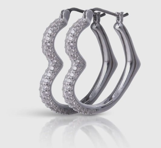 Heart hoop earrings