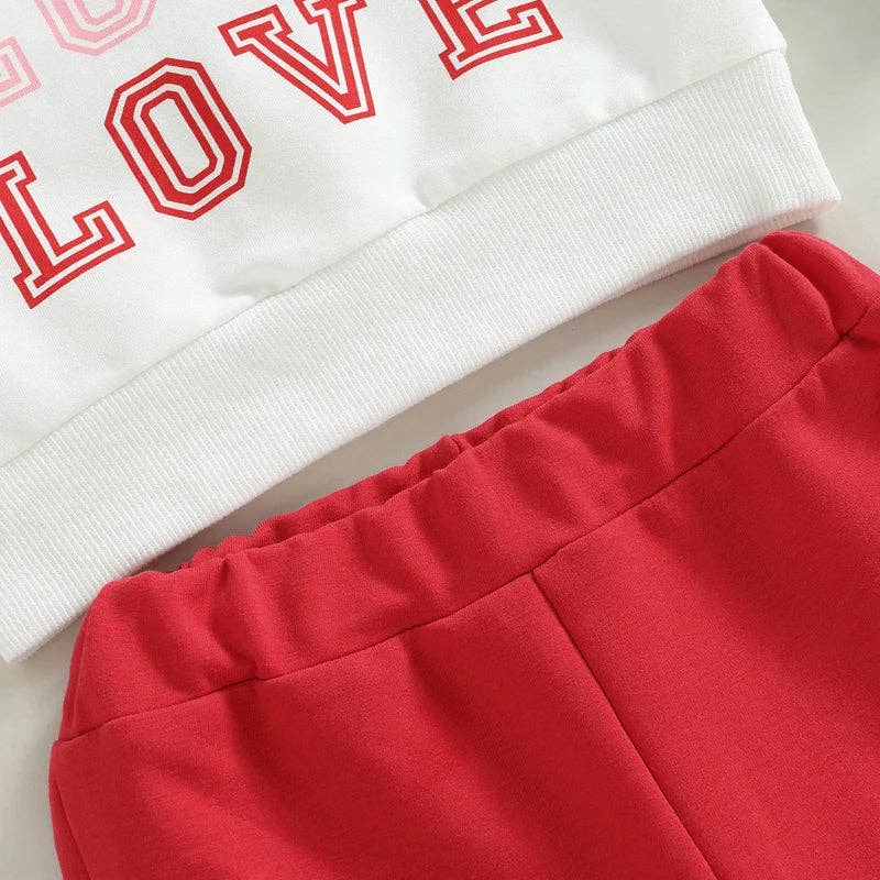 Valentine's Day - Infant/Toddler Girls Outfit - Love Love Love (Bell Bottoms)